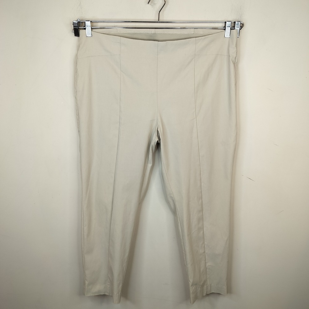 Chico's So Slimming Ankle Pants Womens 4 Seamed Stretch Casual Beige